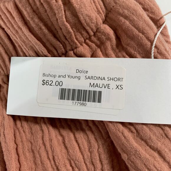 Bishop Young XS NEW Womens Sardinia Shorts Pull On Cotton Textured Dusty Coral - Picture 4 of 11